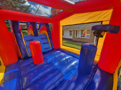 20240606 165641 1717717048 Red/Blue Castle Dual Lane Slides Wet/Dry